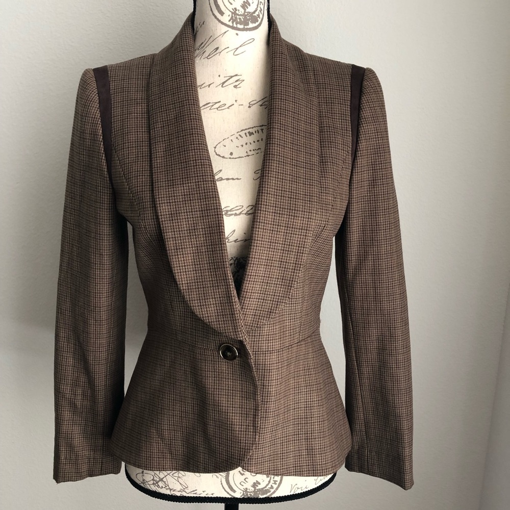 ANTONIO MELANIE | Brown Herringbone Blazer